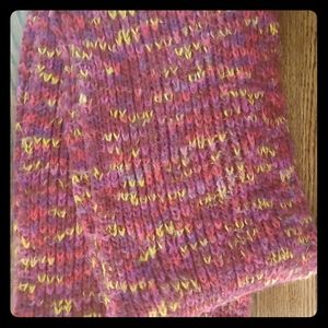 Purple and Red Knit Infinity Scarf